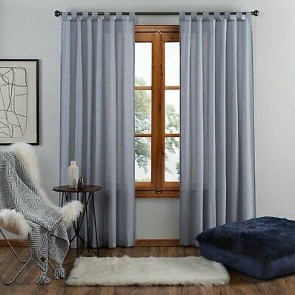 UGG Riley Navy Grommet Window Curtain Panel 52 X 84 NEW - Picture 1 of 2